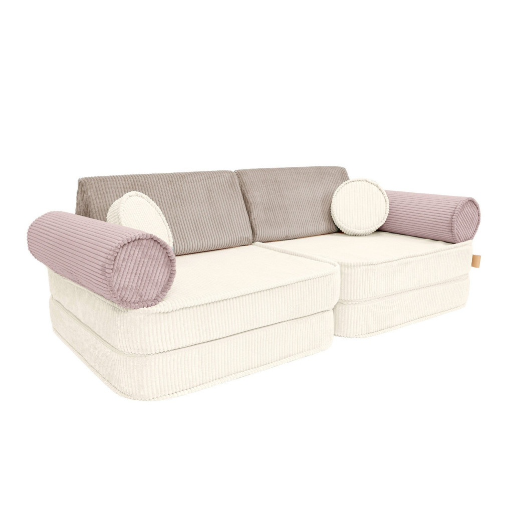 MeowBaby Modulární dětská Sofa – 8-dílná | Aesthetic Latte Macchiato